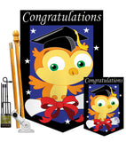 Congratulations - School & Education Special Occasion Vertical Applique Decorative Flags HG115063