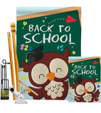 Whoo Back to School - School & Education Special Occasion Vertical Impressions Decorative Flags HG137210 Made In USA