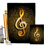 Gold Clef - School & Education Special Occasion Vertical Impressions Decorative Flags HG192573 Made In USA