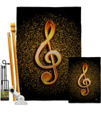 Gold Clef - School & Education Special Occasion Vertical Impressions Decorative Flags HG192573 Made In USA