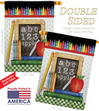 School Chalk Board - School & Education Special Occasion Vertical Impressions Decorative Flags HG115116 Made In USA