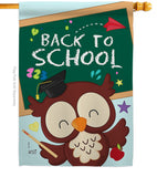 Whoo Back to School - School & Education Special Occasion Vertical Impressions Decorative Flags HG137210 Made In USA