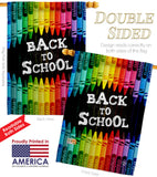 School and Crayons - School & Education Special Occasion Vertical Impressions Decorative Flags HG192543 Made In USA