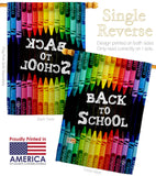 School and Crayons - School & Education Special Occasion Vertical Impressions Decorative Flags HG192543 Made In USA