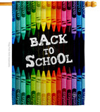 School and Crayons - School & Education Special Occasion Vertical Impressions Decorative Flags HG192543 Made In USA
