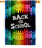 School and Crayons - School & Education Special Occasion Vertical Impressions Decorative Flags HG192543 Made In USA