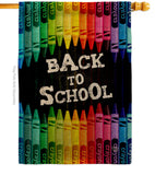 School and Crayons - School & Education Special Occasion Vertical Impressions Decorative Flags HG192543 Made In USA