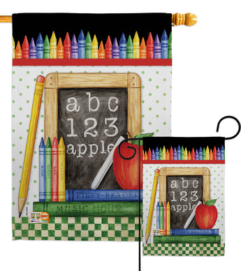 School Chalk Board - School & Education Special Occasion Vertical Impressions Decorative Flags HG115116 Made In USA