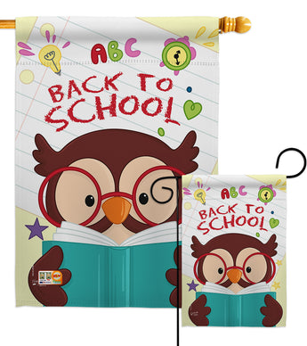 Owl Back to School - School & Education Special Occasion Vertical Impressions Decorative Flags HG137211 Made In USA