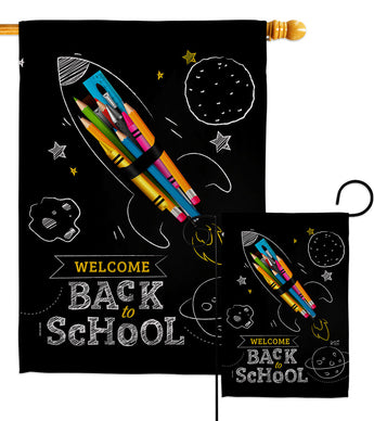 Weclome Back to School - School & Education Special Occasion Vertical Impressions Decorative Flags HG137425 Made In USA