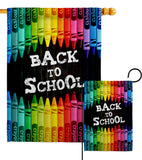 School and Crayons - School & Education Special Occasion Vertical Impressions Decorative Flags HG192543 Made In USA