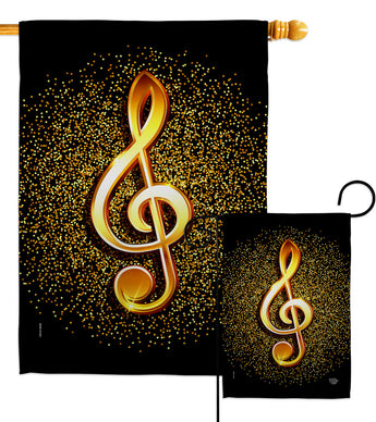 Gold Clef - School & Education Special Occasion Vertical Impressions Decorative Flags HG192573 Made In USA