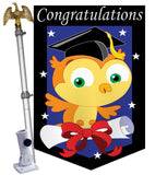 Congratulations - School & Education Special Occasion Vertical Applique Decorative Flags HG115063