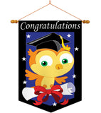 Congratulations - School & Education Special Occasion Vertical Applique Decorative Flags HG115063