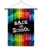 School and Crayons - School & Education Special Occasion Vertical Impressions Decorative Flags HG192543 Made In USA