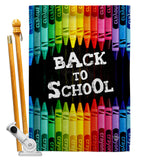 School and Crayons - School & Education Special Occasion Vertical Impressions Decorative Flags HG192543 Made In USA