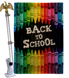 School and Crayons - School & Education Special Occasion Vertical Impressions Decorative Flags HG192543 Made In USA