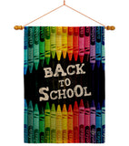 School and Crayons - School & Education Special Occasion Vertical Impressions Decorative Flags HG192543 Made In USA