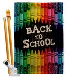 School and Crayons - School & Education Special Occasion Vertical Impressions Decorative Flags HG192543 Made In USA