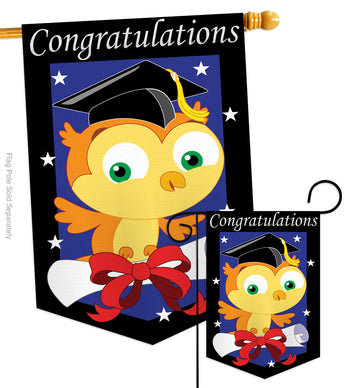 Congratulations - School & Education Special Occasion Vertical Applique Decorative Flags HG115063