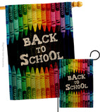 School and Crayons - School & Education Special Occasion Vertical Impressions Decorative Flags HG192543 Made In USA