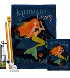 Mermaid Kiess - Sea Animals Coastal Vertical Impressions Decorative Flags HG107070 Made In USA