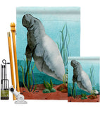 Manatee - Sea Animals Coastal Vertical Impressions Decorative Flags HG107074 Made In USA