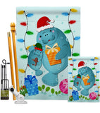 Manatees Christmas - Sea Animals Coastal Vertical Impressions Decorative Flags HG107075 Made In USA