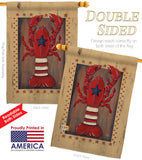 Patriotic Lobster - Sea Animals Coastal Vertical Impressions Decorative Flags HG107055 Made In USA
