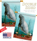 Manatee - Sea Animals Coastal Vertical Impressions Decorative Flags HG107074 Made In USA