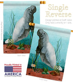 Manatee - Sea Animals Coastal Vertical Impressions Decorative Flags HG107074 Made In USA