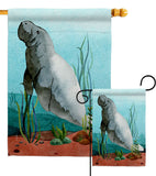 Manatee - Sea Animals Coastal Vertical Impressions Decorative Flags HG107074 Made In USA