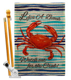Beach Crabs - Sea Animals Coastal Vertical Impressions Decorative Flags HG107072 Made In USA