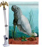 Manatee - Sea Animals Coastal Vertical Impressions Decorative Flags HG107074 Made In USA