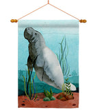 Manatee - Sea Animals Coastal Vertical Impressions Decorative Flags HG107074 Made In USA