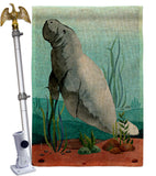 Manatee - Sea Animals Coastal Vertical Impressions Decorative Flags HG107074 Made In USA