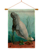 Manatee - Sea Animals Coastal Vertical Impressions Decorative Flags HG107074 Made In USA