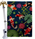 Koi Pond - Sea Animals Nature Vertical Impressions Decorative Flags HG107077 Made In USA