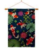 Koi Pond - Sea Animals Nature Vertical Impressions Decorative Flags HG107077 Made In USA