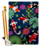 Koi Pond - Sea Animals Nature Vertical Impressions Decorative Flags HG107077 Made In USA