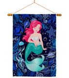 Beautiful Mermaid - Sea Animals Coastal Vertical Impressions Decorative Flags HG137622 Made In USA