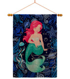 Beautiful Mermaid - Sea Animals Coastal Vertical Impressions Decorative Flags HG137622 Made In USA