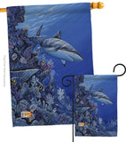 Shark Reef - Sea Animals Coastal Vertical Impressions Decorative Flags HG107050 Made In USA