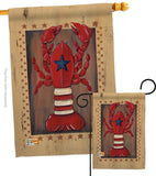 Patriotic Lobster - Sea Animals Coastal Vertical Impressions Decorative Flags HG107055 Made In USA