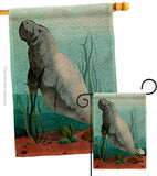 Manatee - Sea Animals Coastal Vertical Impressions Decorative Flags HG107074 Made In USA