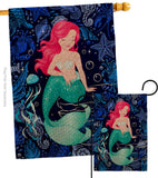 Beautiful Mermaid - Sea Animals Coastal Vertical Impressions Decorative Flags HG137622 Made In USA