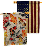 Koi Water Garden - Sea Animals Nature Vertical Impressions Decorative Flags HG130337 Made In USA