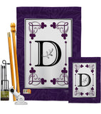 Classic D Initial - Simply Beauty Interests Vertical Impressions Decorative Flags HG130004 Made In USA