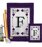 Classic F Initial - Simply Beauty Interests Vertical Impressions Decorative Flags HG130006 Made In USA