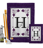 Classic H Initial - Simply Beauty Interests Vertical Impressions Decorative Flags HG130008 Made In USA